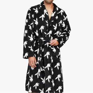PLAYBOY All Over Bunny Logo Plush Robe
